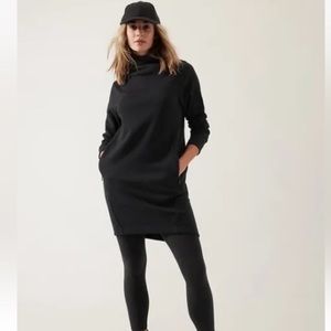 NWT Athleta black Cozy Karma Mockneck Dress - size M